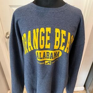 Jerzees Blue Orange Beach Alabama Crewneck Sweater